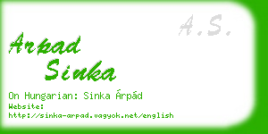 arpad sinka business card